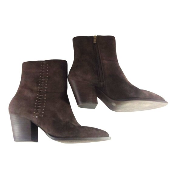 Lucky Brand Rupis Womens 9.5 Brown Suede Ankle Boot Studded Detailing/Block Heel - Picture 8 of 12